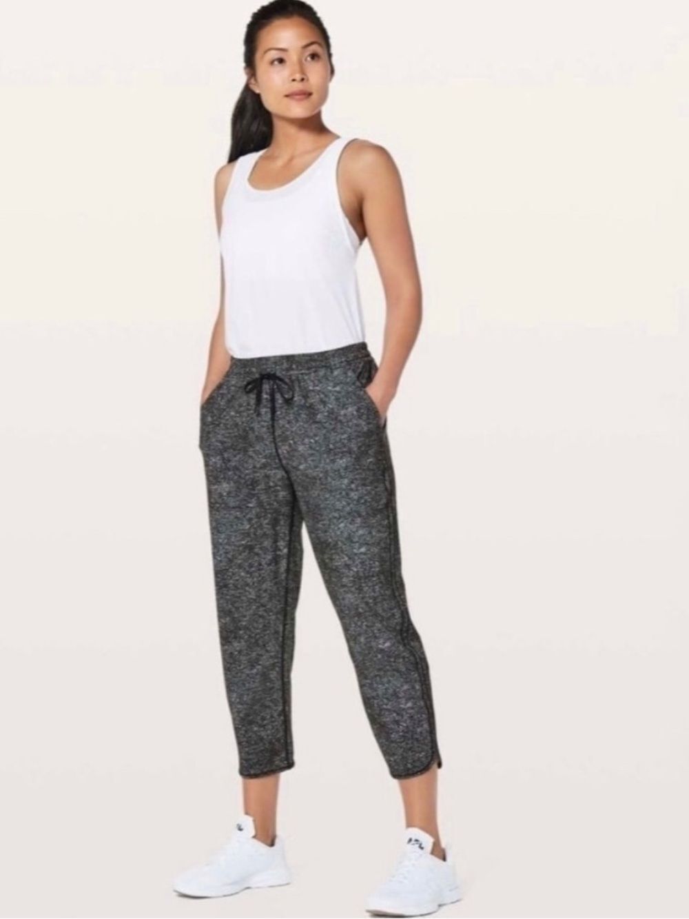 Lululemon Keep It Classic Crop Pant Black White Noise Womens 4 - Picture 10 of 11